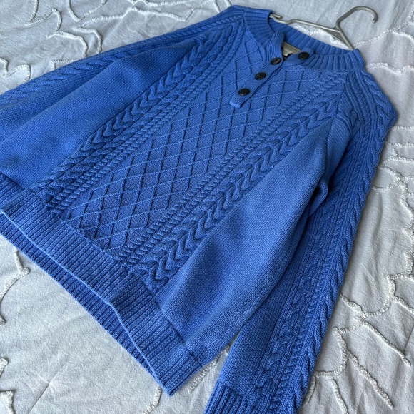Blue sweater with buttons (Petite XL) - Picture 1 of 3